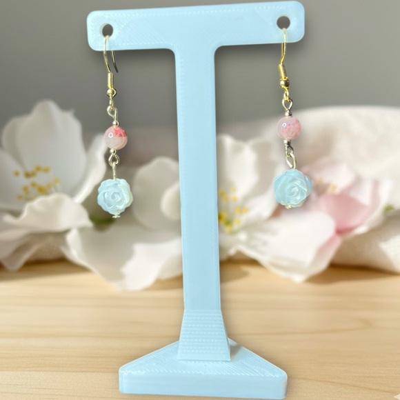 Hand Crafted Jewelry - Handmade MOP Rose Earrings